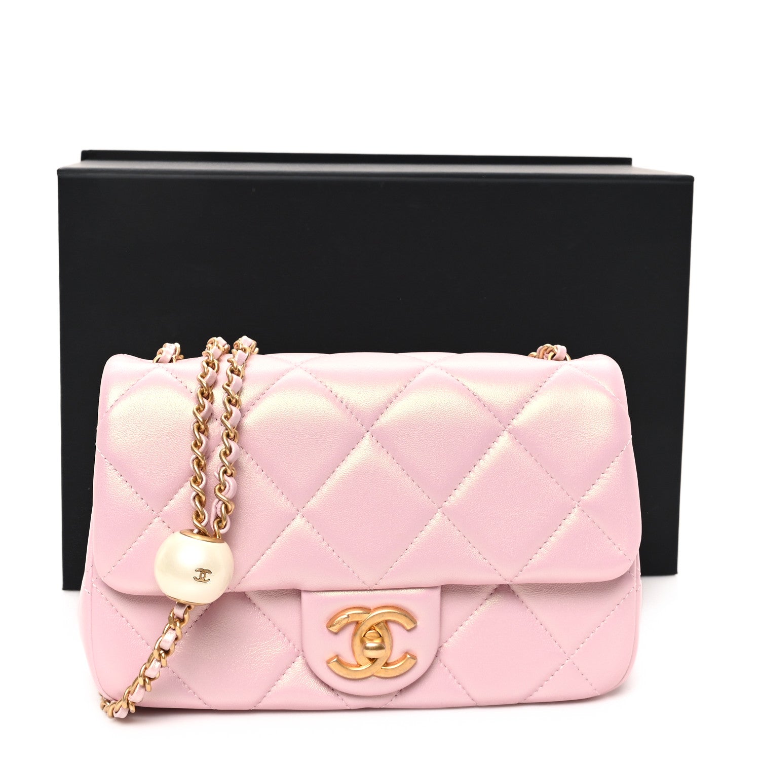Chanel Pearly Lambskin Pearl Quilted Small Flap Pink 11 of 11