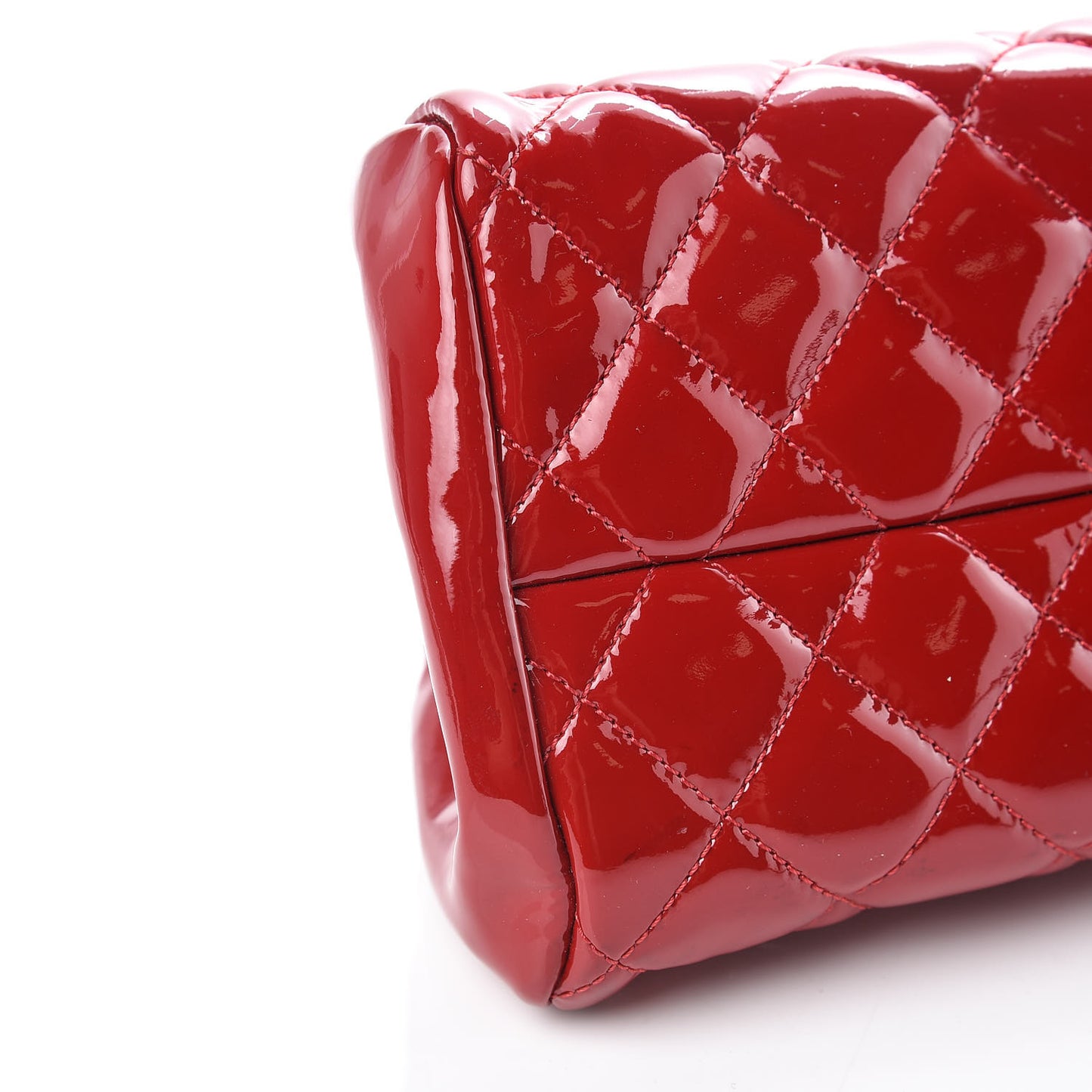 Patent Quilted Small Just Mademoiselle Bowling Bag Red