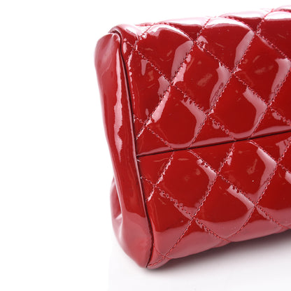 Chanel Patent Quilted Small Just Mademoiselle Bowling Bag Red 9 of 10