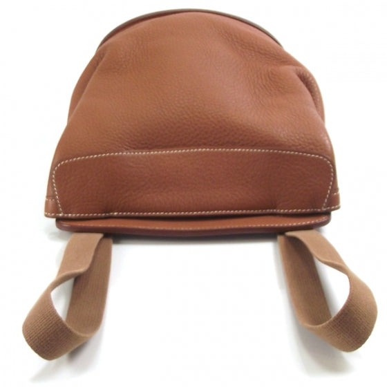 Hermes Clemence Leather Backpack Bag Tote Unisex Camel 7 of 9