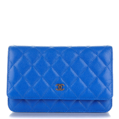 Chanel Caviar Quilted Wallet On Chain WOC Blue 1 of 8