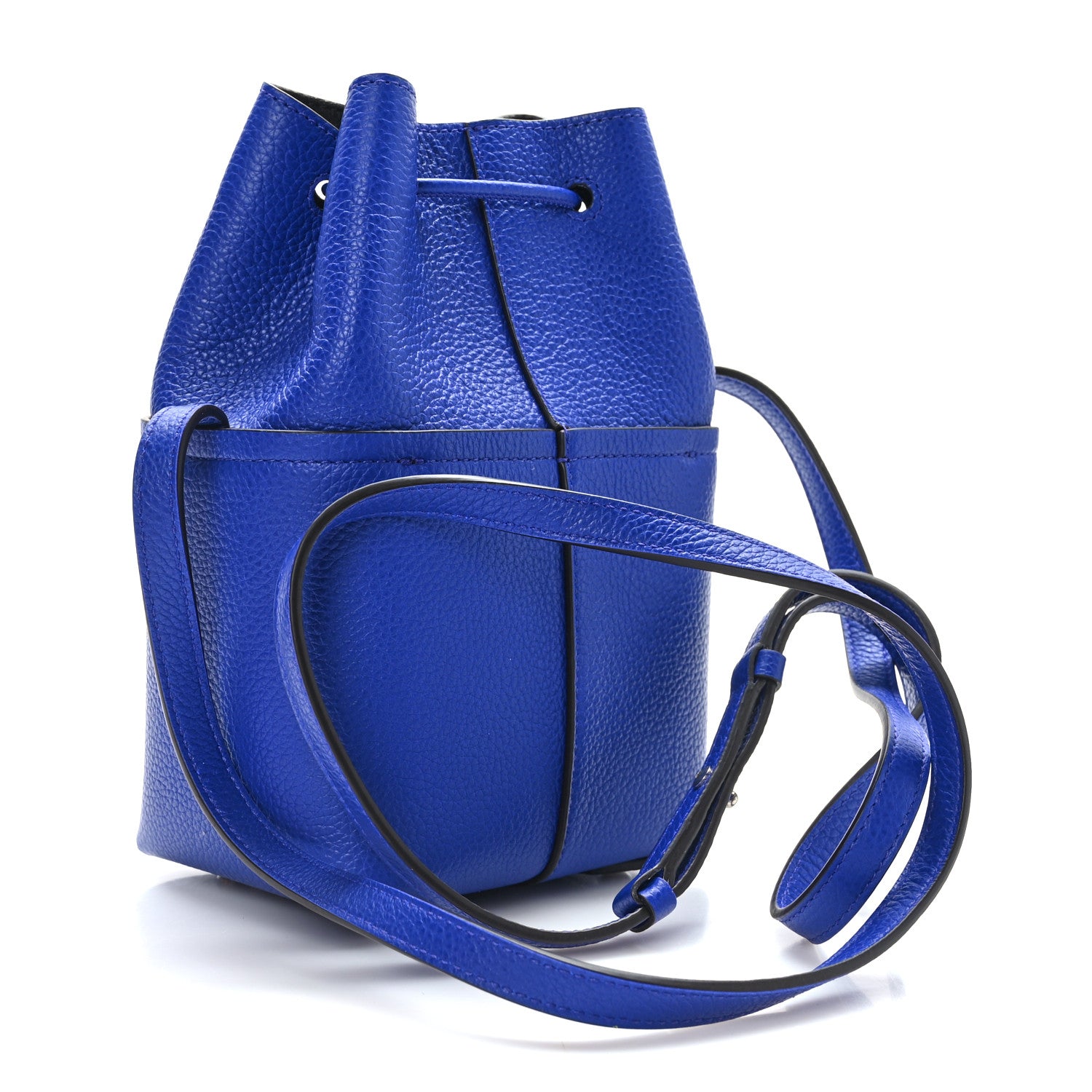 Salvatore Ferragamo Grained Calfskin Mini Gancino Bucket Bag Bluette 3 of 10