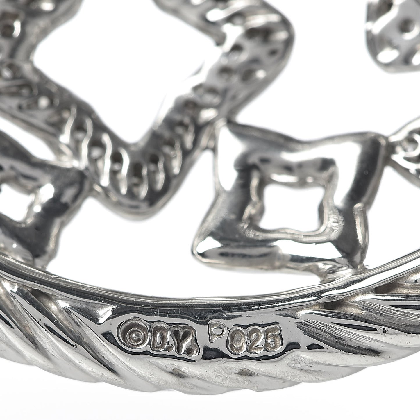 Sterling Silver Diamond Quatrefoil Pendant Necklace