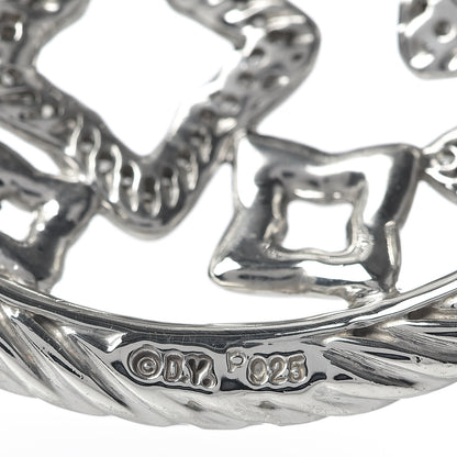 David Yurman Sterling Silver Diamond Quatrefoil Pendant Necklace 6 of 6