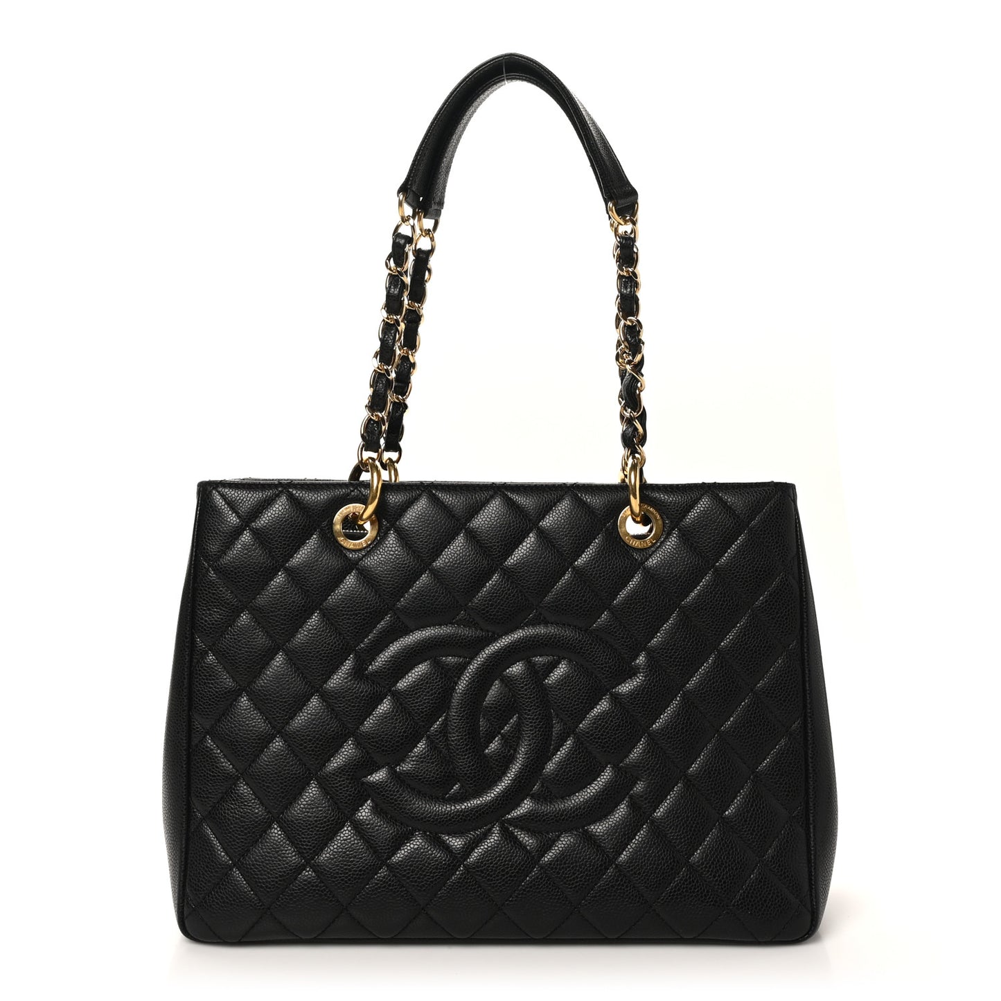 Caviar Quilted Grand Shopping Tote GST Black