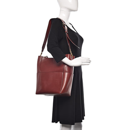 Celine Natural Calfskin Sangle Bucket Bag Red Wood 2 of 15