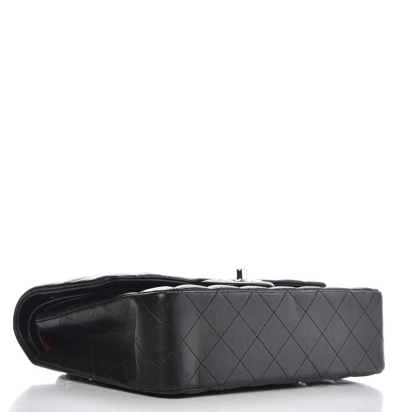 Lambskin Quilted Medium Double Flap Black