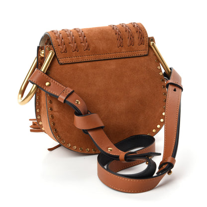 Chloe Suede Calfskin Braided Mini Hudson Shoulder Bag Caramel 3 of 9