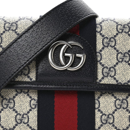 Gucci GG Supreme Monogram Web Small Ophidia Belt Bag 90 36 Beige Navy 8 of 11