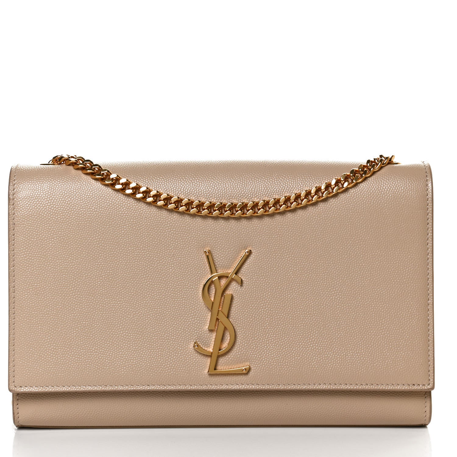 Saint Laurent Grain De Poudre Medium Monogram Kate Satchel Nude Powder 8 of 12