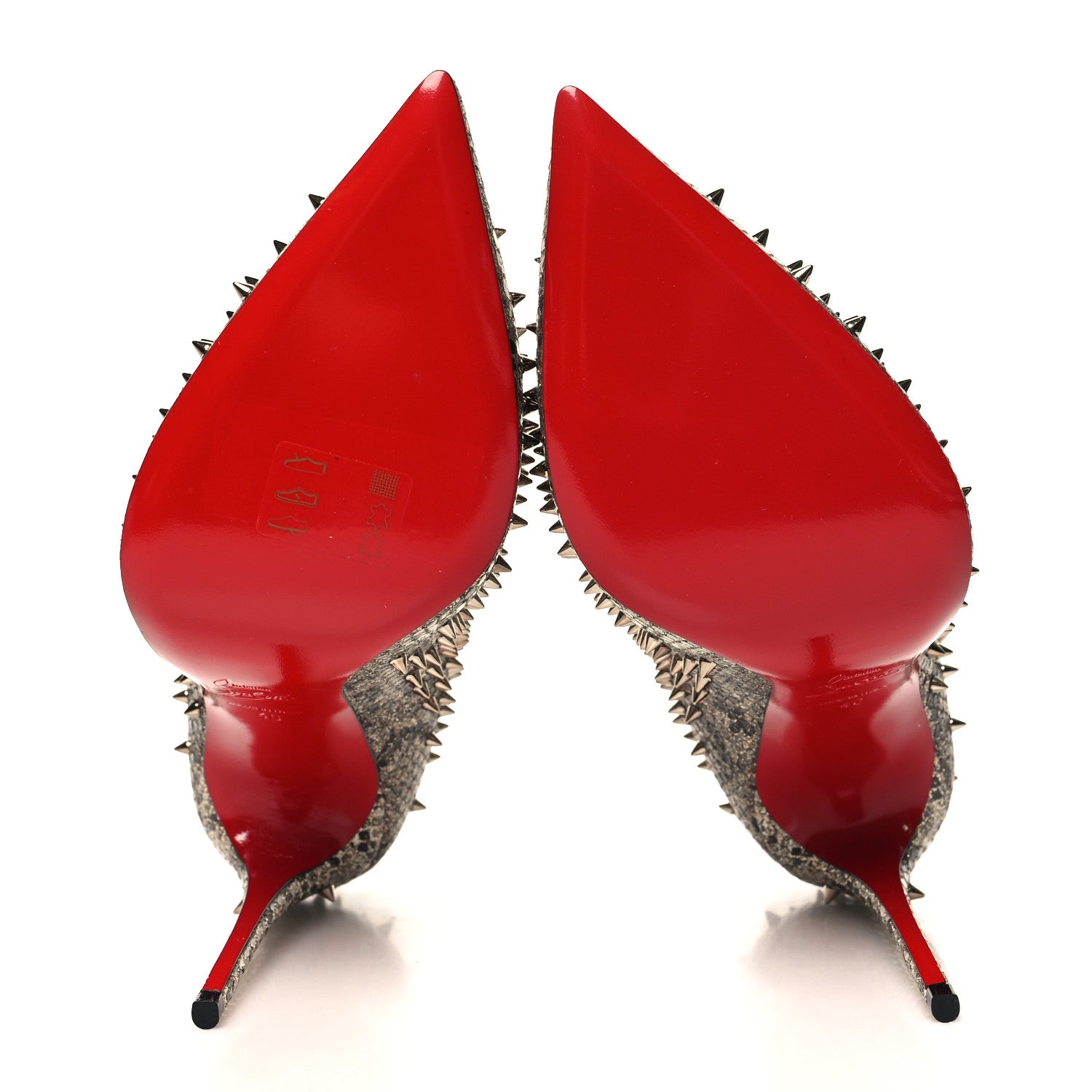 Christian Louboutin Glitter Eve Studded Escarpic 100 Pumps 40 Roccia Colombe Metal 5 of 8