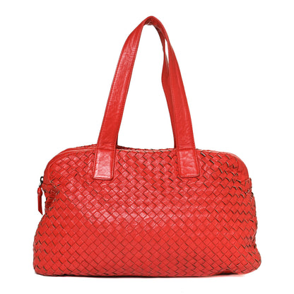 Bottega Veneta Nappa Intrecciato Shoulder Bag Red 1 of 12