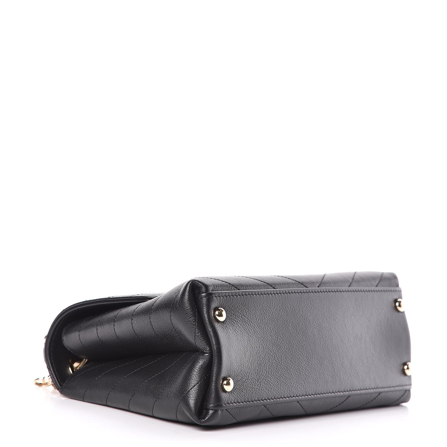 Chanel Grained Calfskin Small Chevron Chic Top Handle Flap Black 4 of 11