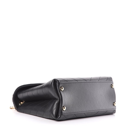 Chanel Grained Calfskin Small Chevron Chic Top Handle Flap Black 4 of 11