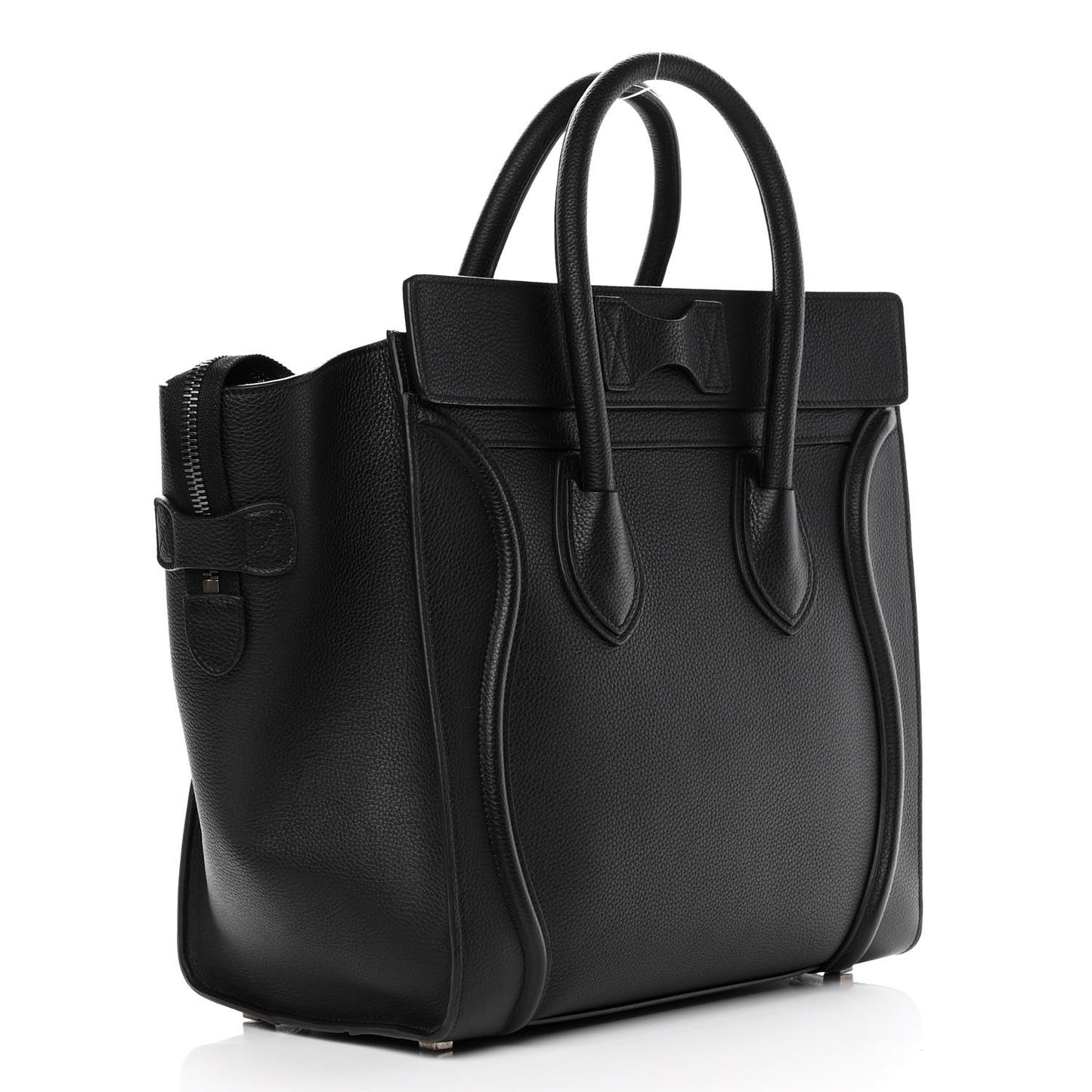 Drummed Calfskin Mini Luggage Black