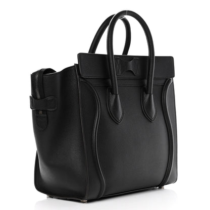 Celine Drummed Calfskin Mini Luggage Black 3 of 11