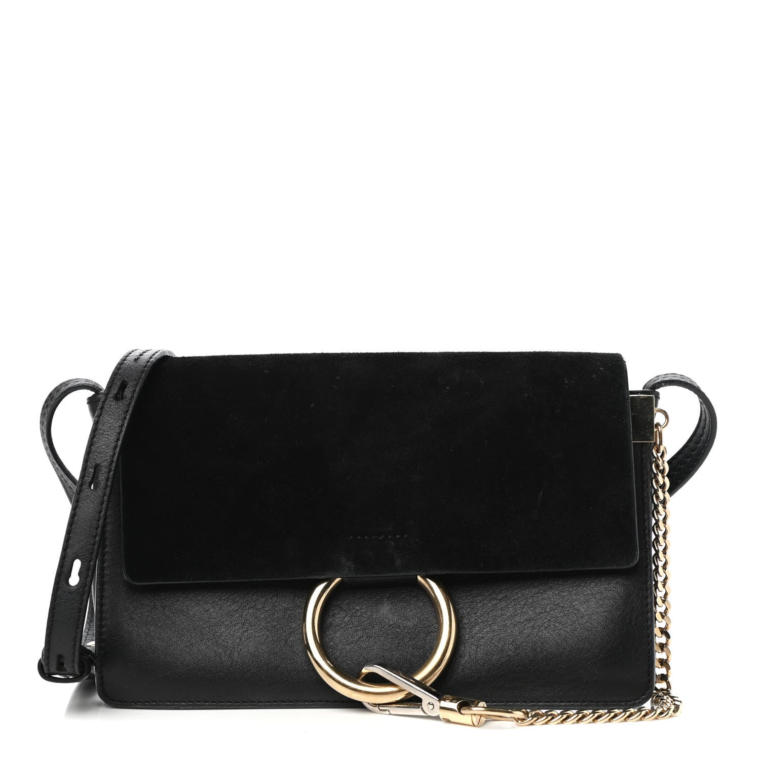Chloe Suede Calfskin Small Faye Shoulder Bag Black 1 of 9