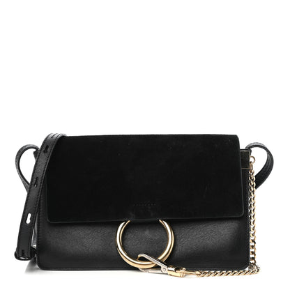 Chloe Suede Calfskin Small Faye Shoulder Bag Black 1 of 9
