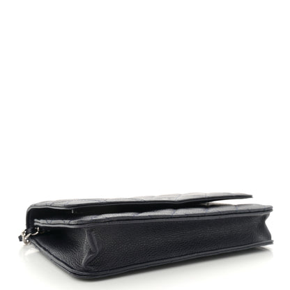 Chanel Caviar Quilted Wallet on Chain WOC Navy Blue 4 of 11