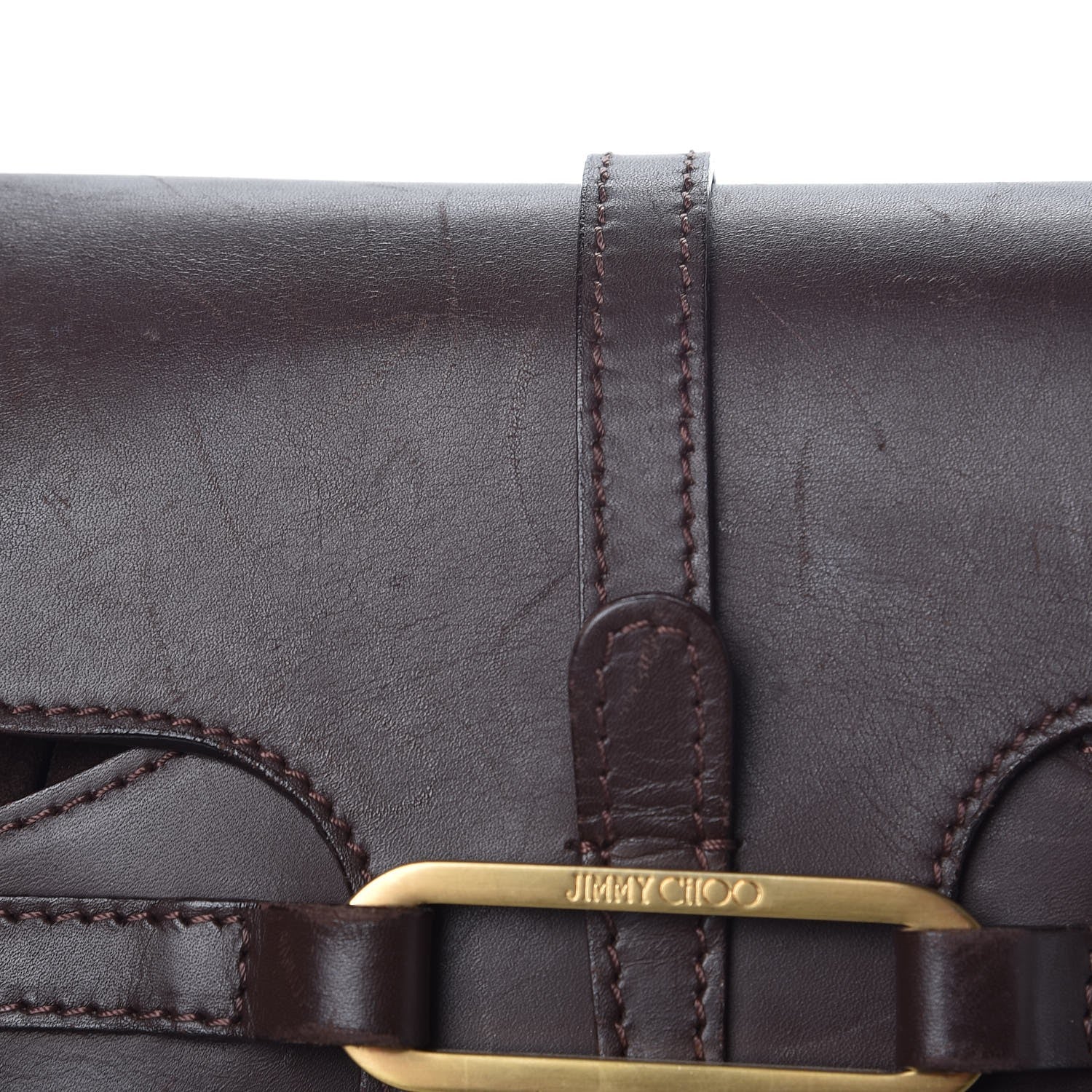Jimmy Choo Suede Calfskin Tulita Brown 9 of 14