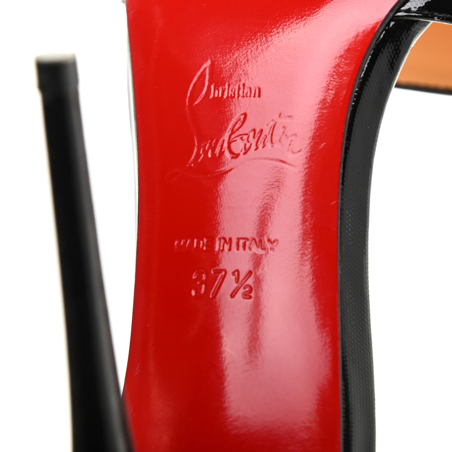 Christian Louboutin Patent Vinyl Harler 100 Ankle Strap Pumps 37.5 Black 6 of 8