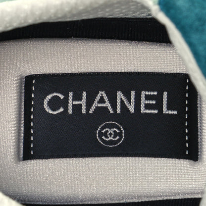 Chanel Nylon Suede Calfskin CC Sneakers 38 Green Light Green 8 of 9