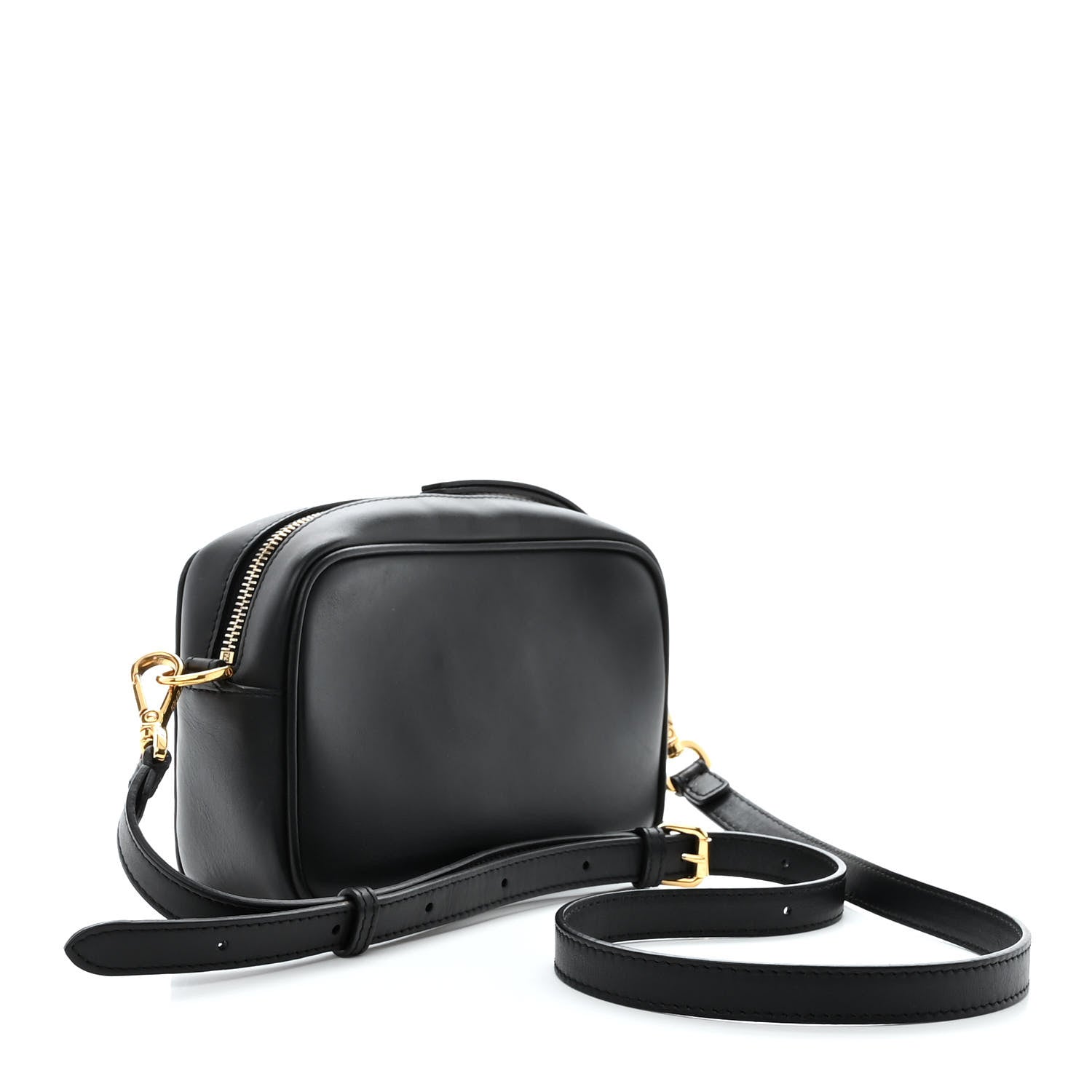 Fendi Vitello Century FF 1974 Embossed Mini Camera Case Black 3 of 14