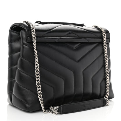 Saint Laurent Calfskin Y Quilted Monogram Small Loulou Chain Satchel Black 3 of 10