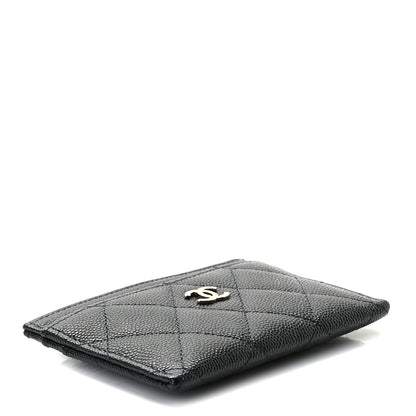 Chanel Caviar Quilted Card Holder Blue 6 of 8