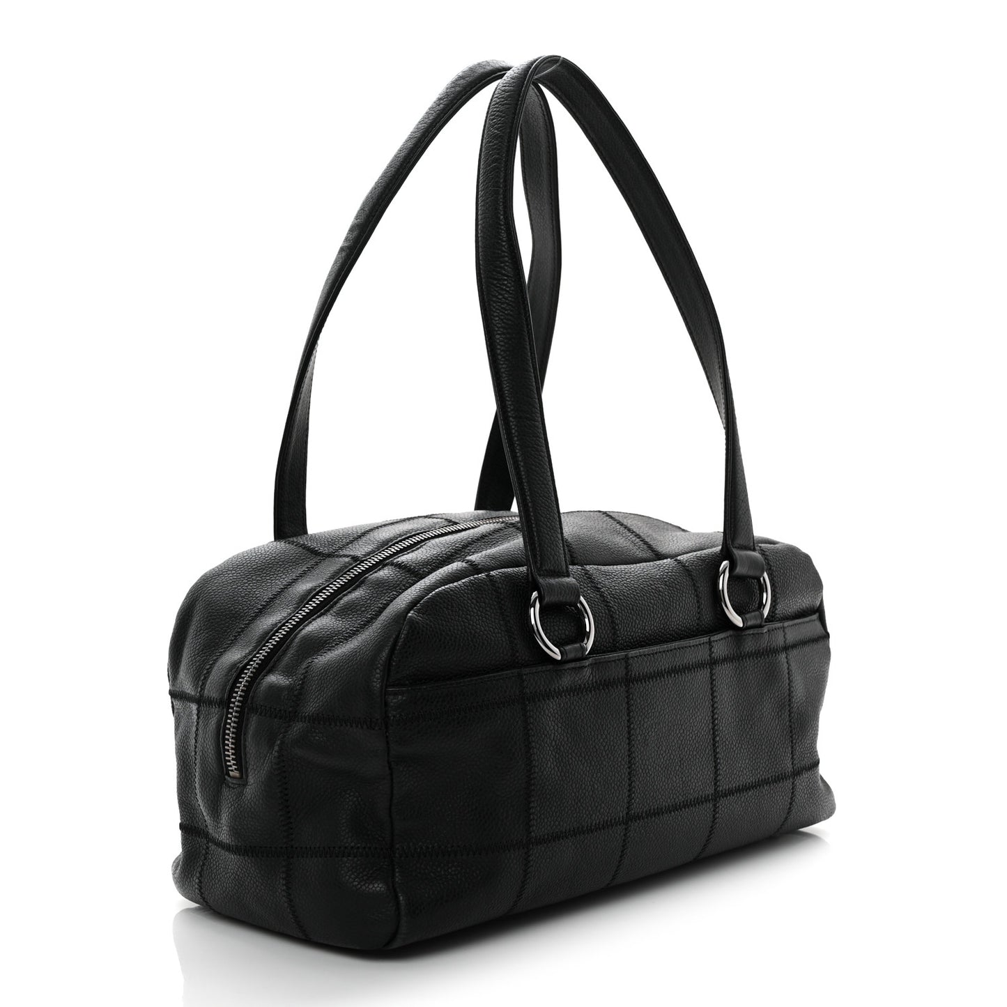Caviar Square Stitched Bowler Black