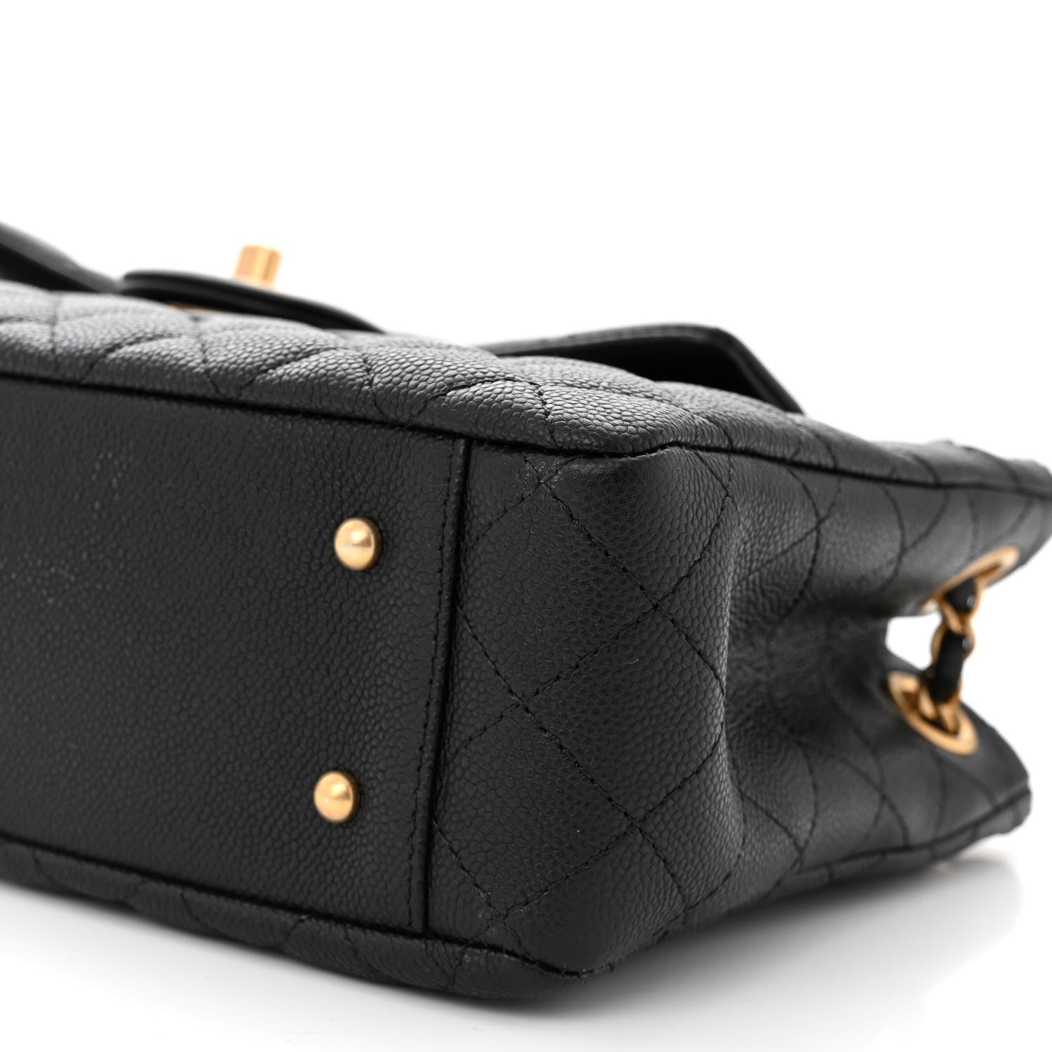 Chanel Caviar Calfskin Quilted Top Handle Flap Black 10 of 10