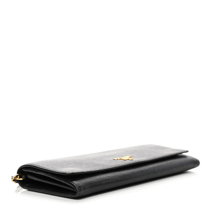 Prada Saffiano Metal Oro Chain Wallet Black 3 of 4