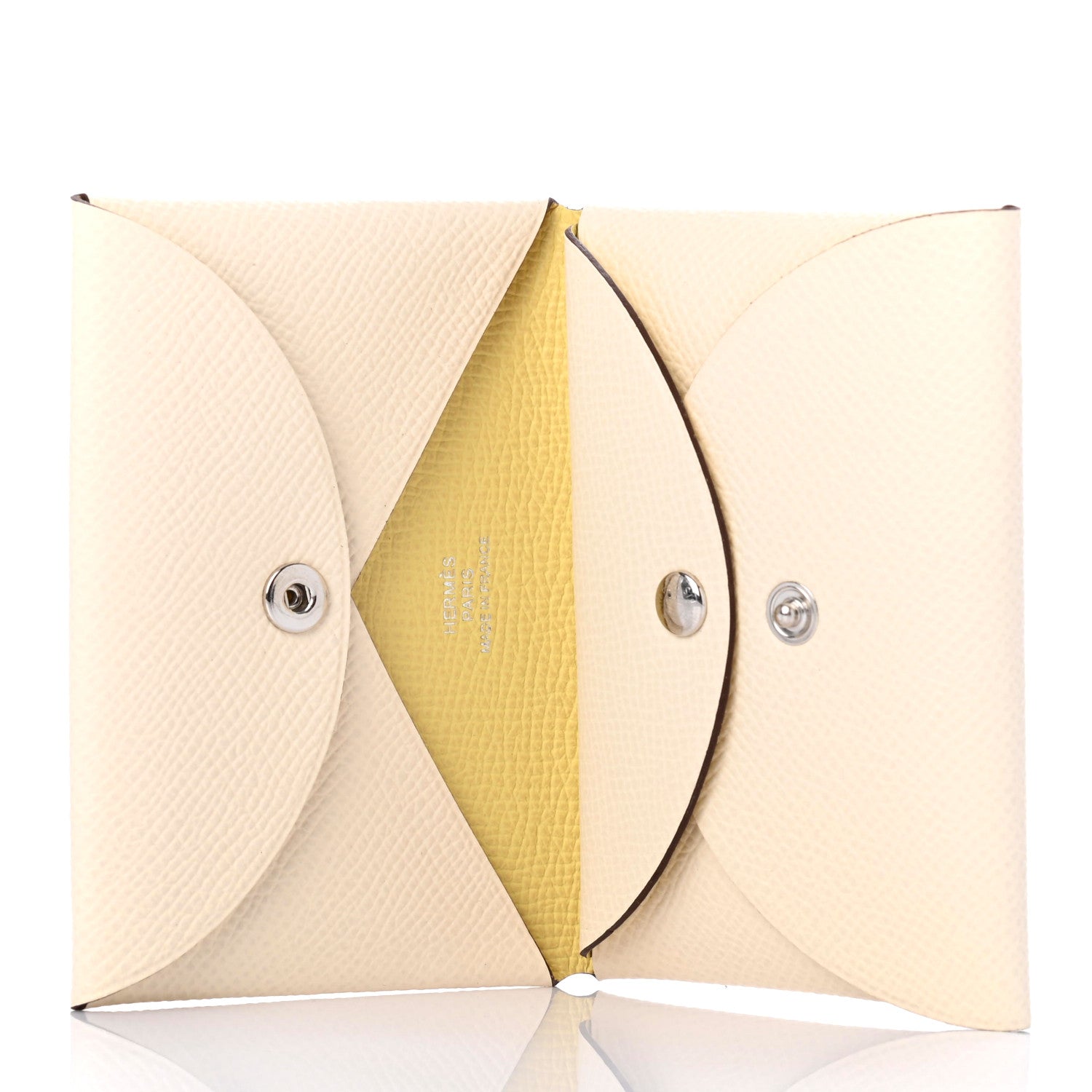 Hermes Epsom Verso Calvi Duo Card Case Nata Jaune Poussin 7 of 9