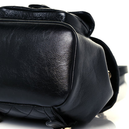 Chanel Glazed Aged Calfskin Quilted Small Duma Drawstring Backpack Black 11 of 14