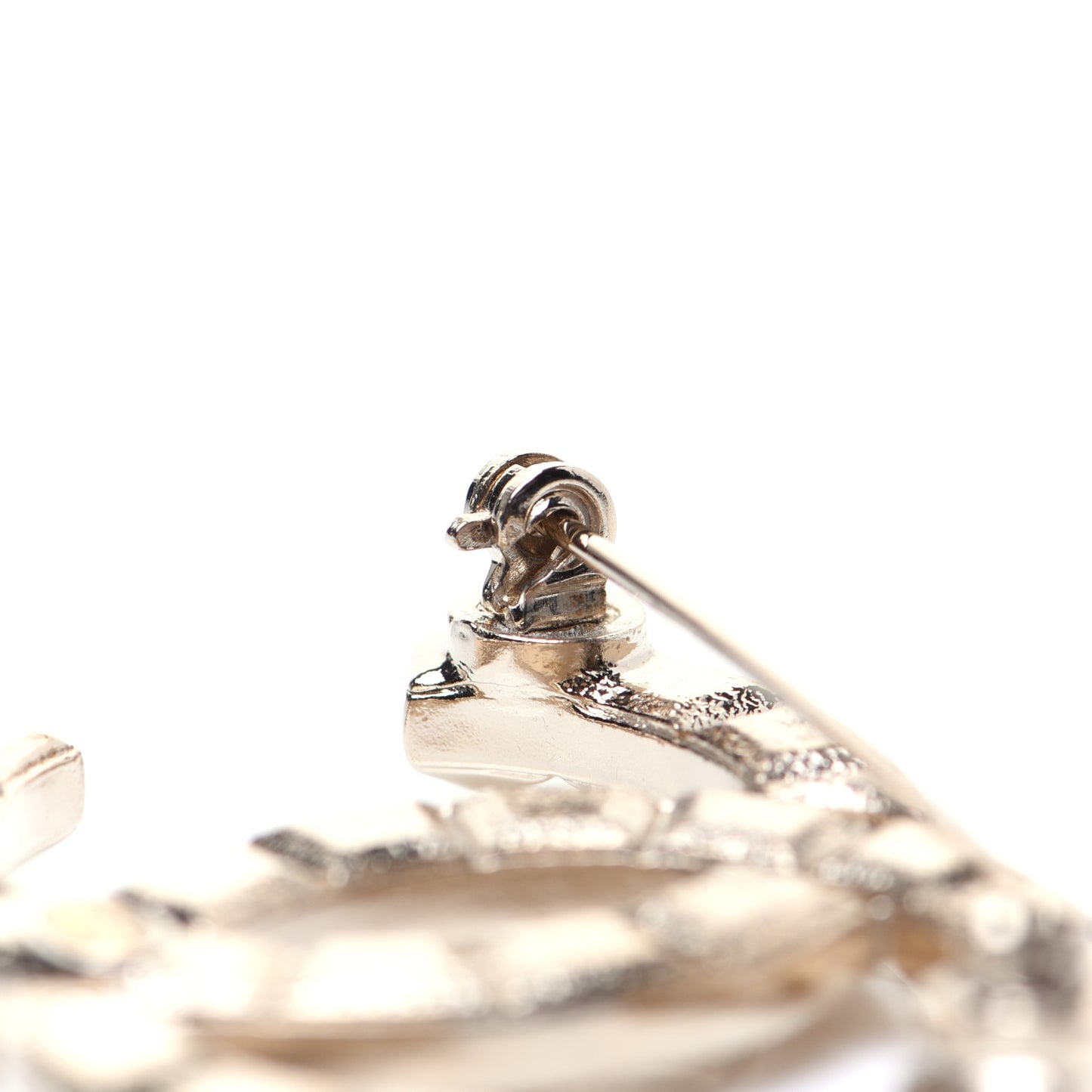 Studded CC Pin Brooch Gold
