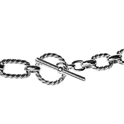 David Yurman Sterling Silver Blue Sapphire 9.5mm Cushion Link Chain Necklace 4 of 5