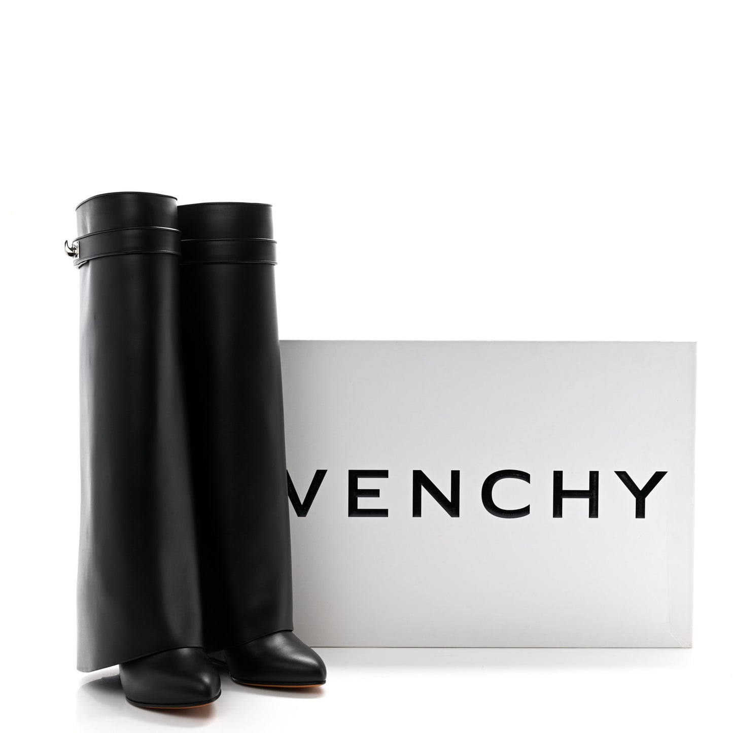 Calfskin Shark Lock Pant Boots 38.5 Black