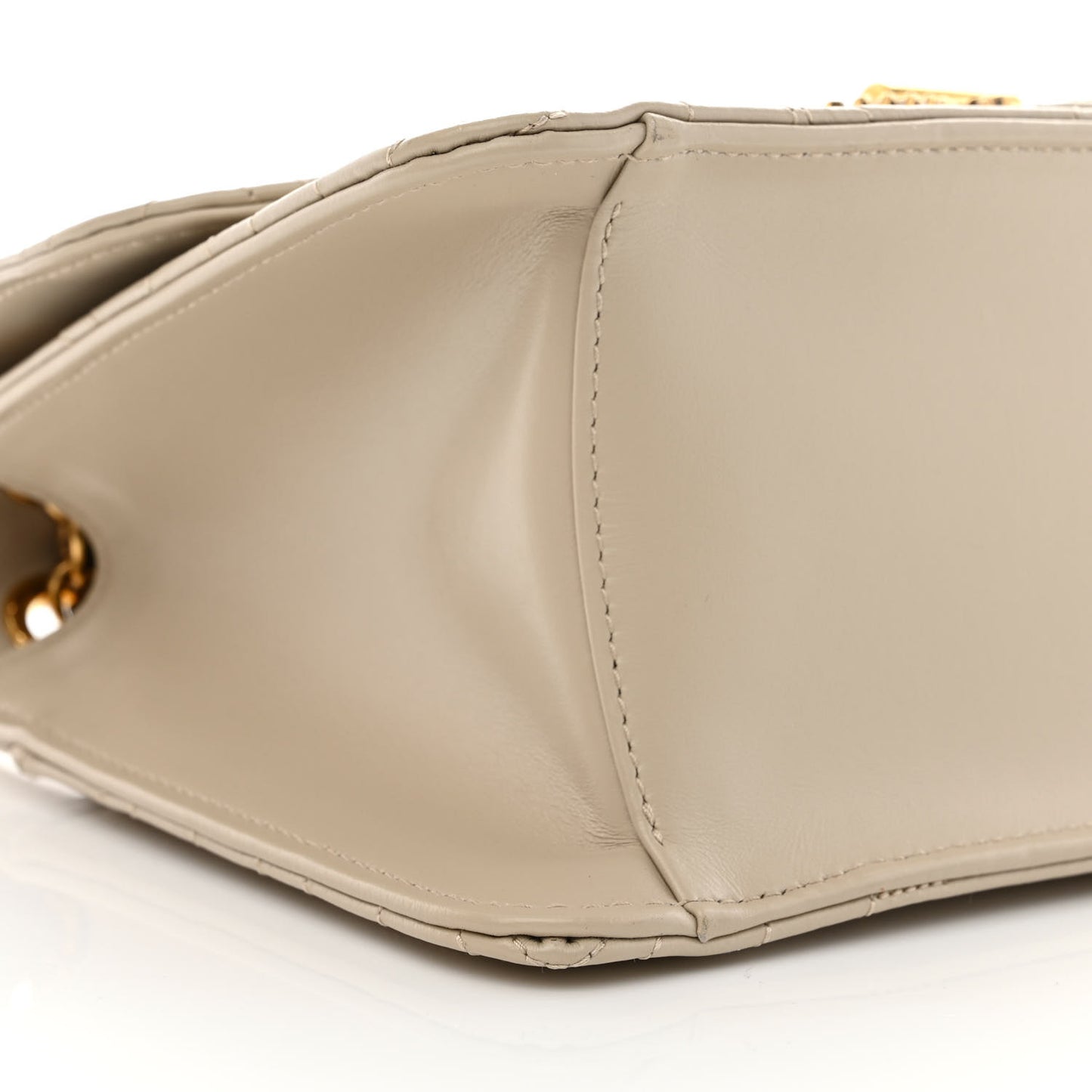 Calfskin Quilted Gancini Flap Bag Peony