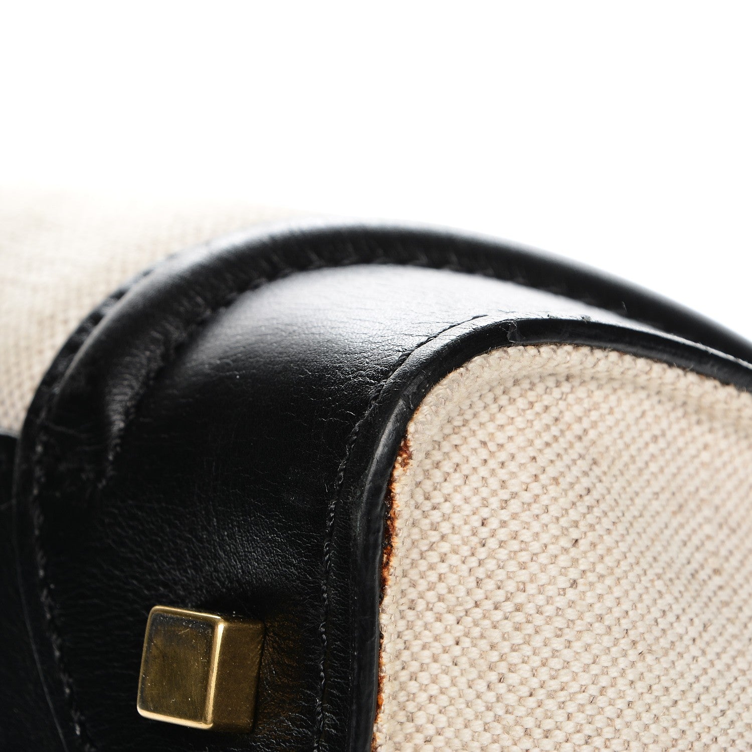 Celine Natural Canvas Smooth Calfskin Mini Luggage Cream 14 of 15
