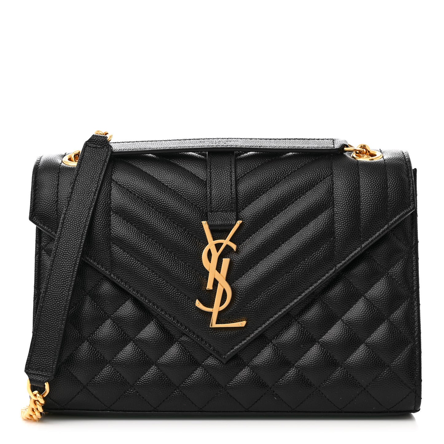 Grain De Poudre Textured Mixed Matelasse Triquilt Medium Monogram Satchel Black