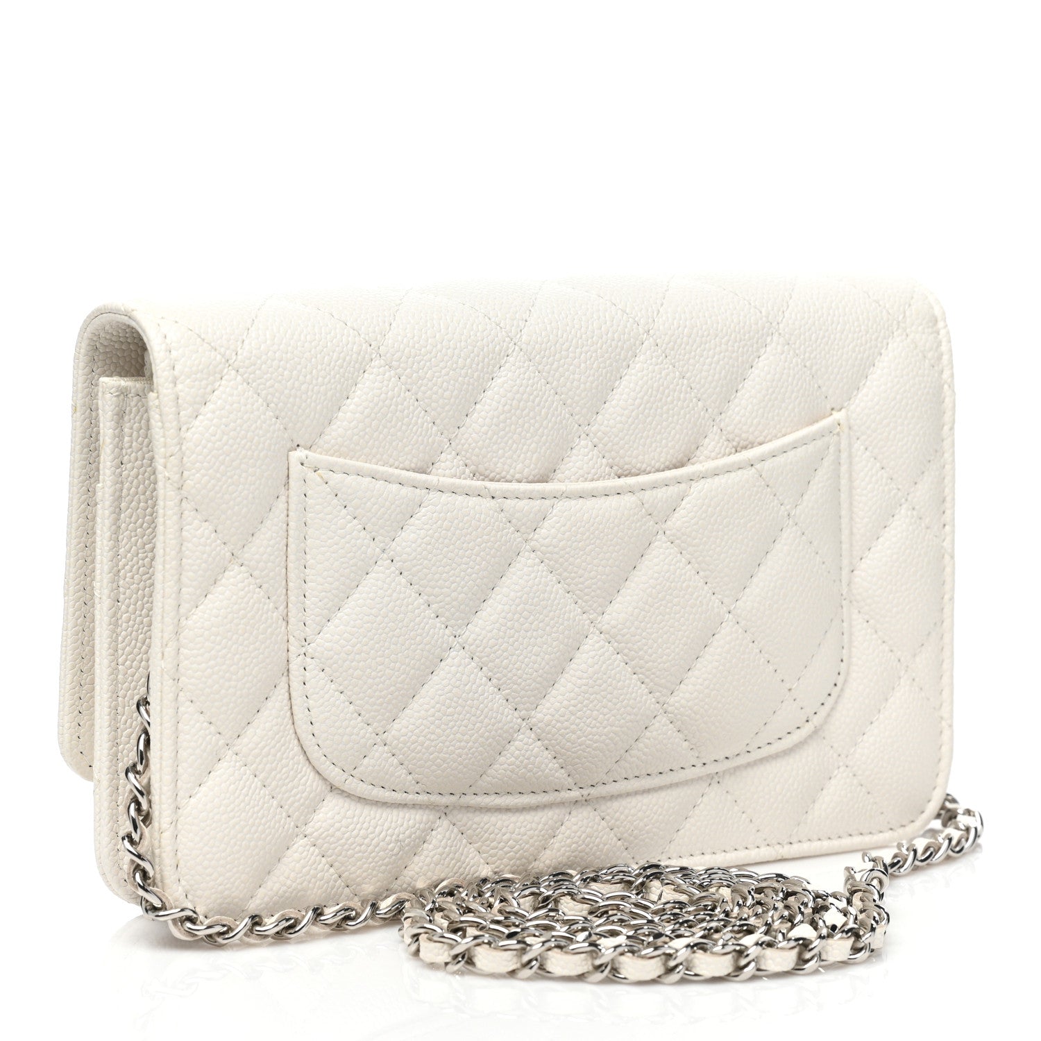Chanel Caviar Quilted Wallet On Chain WOC White 3 of 9