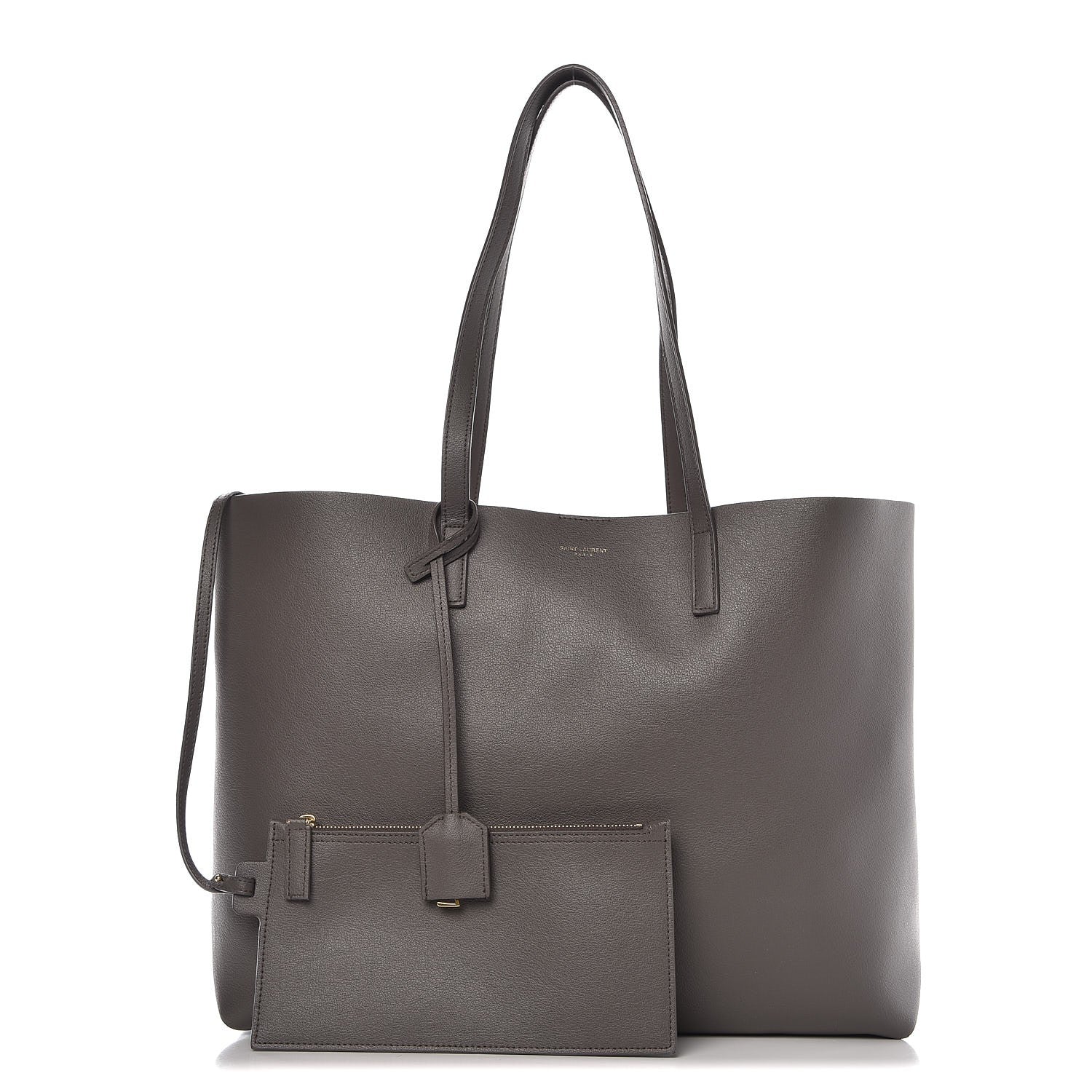 Saint Laurent Calfskin Large Shopping Tote Dark Grey 3 of 12