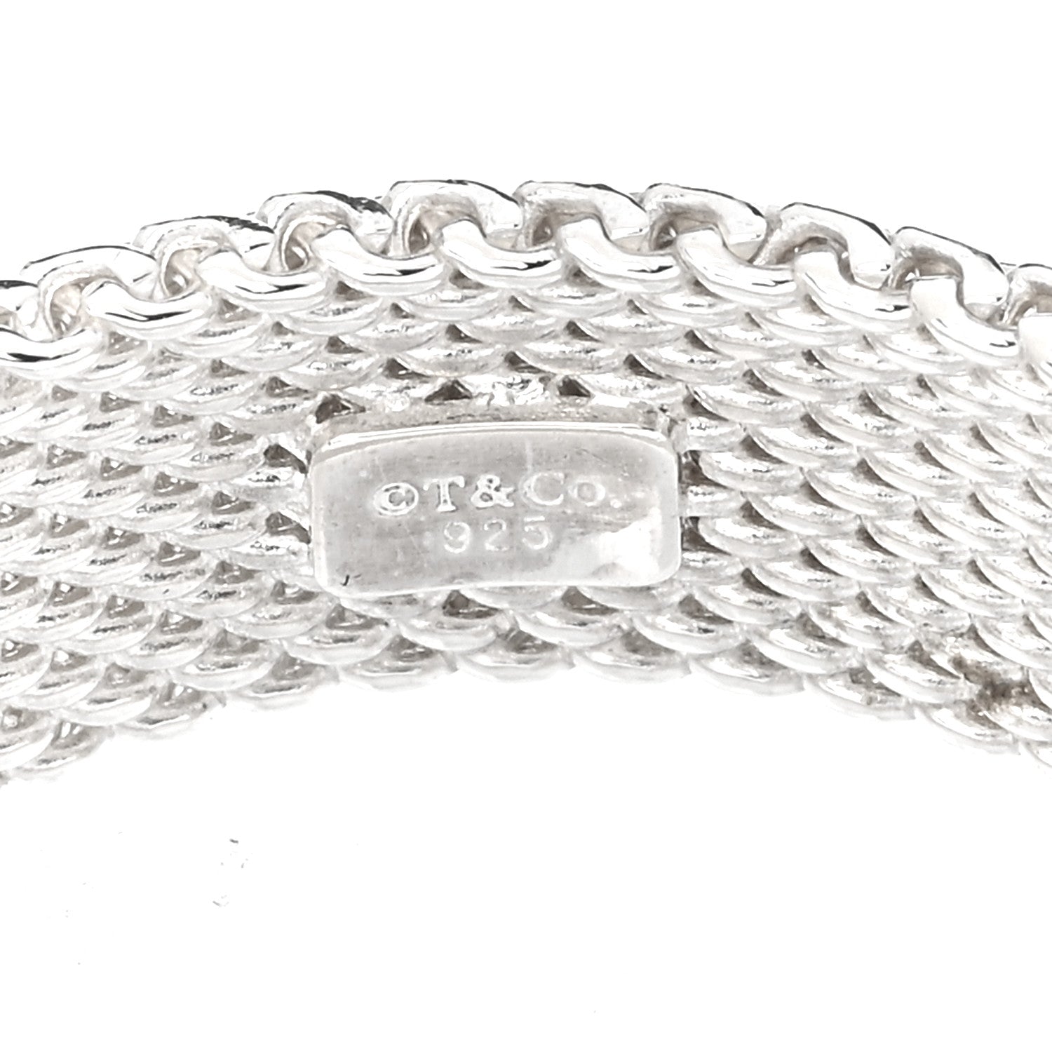 Tiffany Sterling Silver Diamond Somerset Mesh Ring 55 7.25 4 of 4