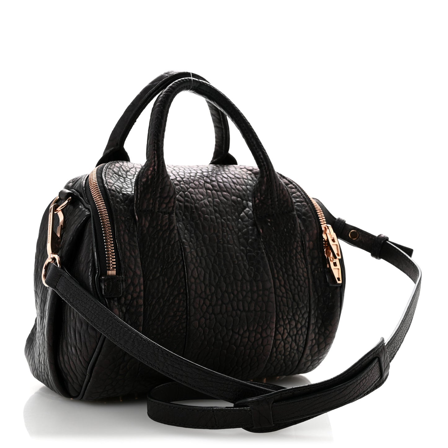 Pebbled Lambskin Rockie Black Rose Gold Hardware