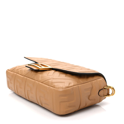 Fendi Nappa FF 1974 Embossed Baguette Miele Scuro 6 of 6