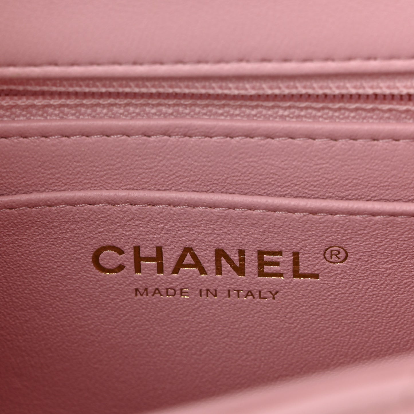 Lambskin Quilted Mini Square Flap Light Pink