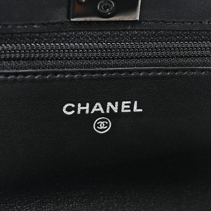 Chanel Lambskin Quilted Trendy CC Wallet On Chain WOC So Black 6 of 11