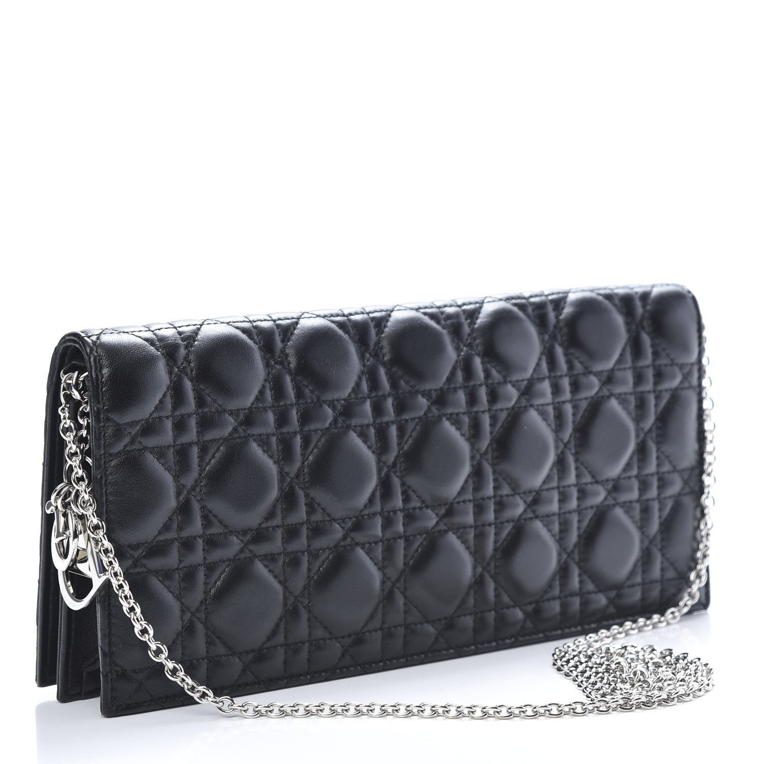 Christian Dior Lambskin Cannage Lady Dior Convertible Clutch Black 3 of 10
