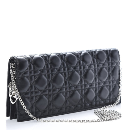 Christian Dior Lambskin Cannage Lady Dior Convertible Clutch Black 3 of 10