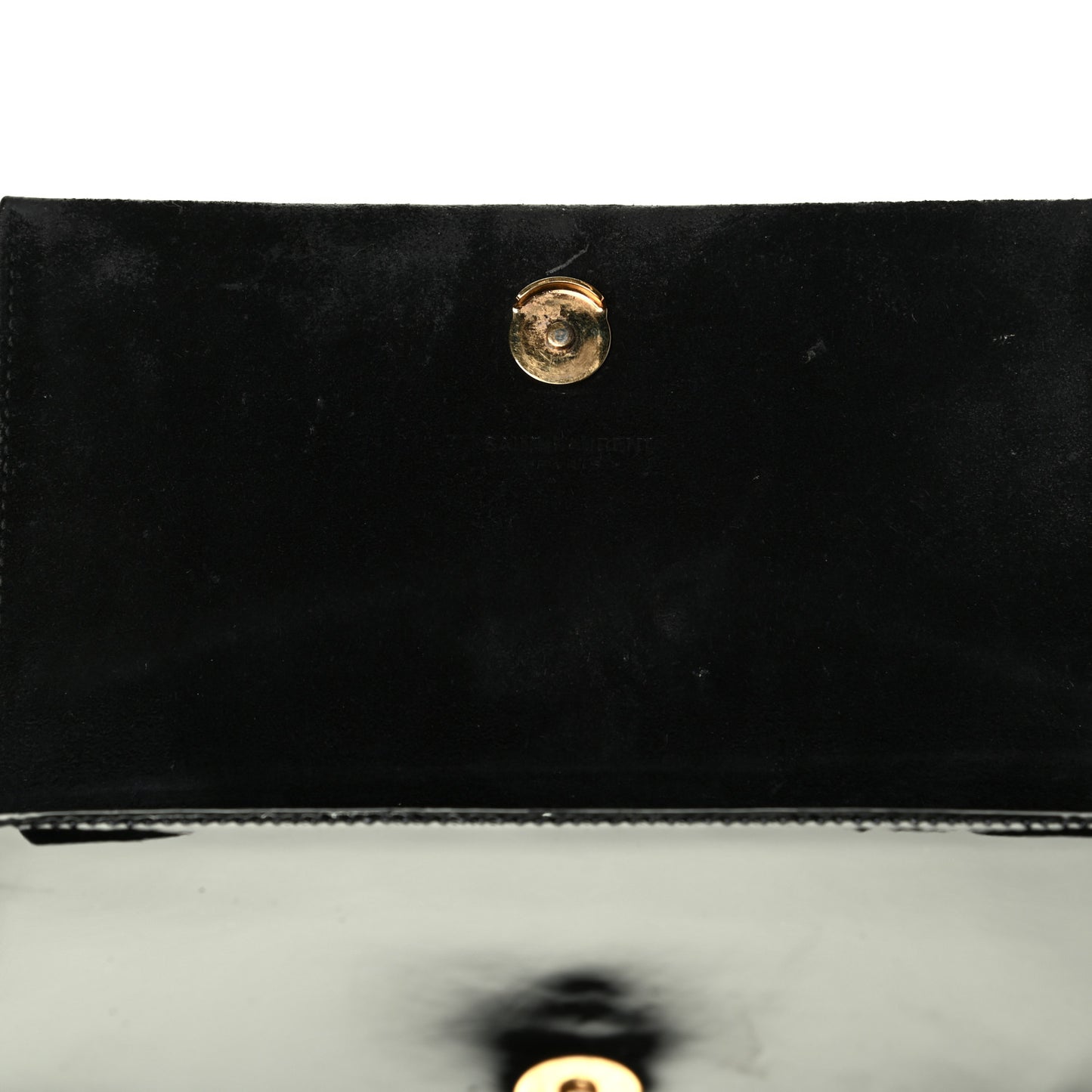 Patent Small Classic Monogram Kate Tassel Satchel Black
